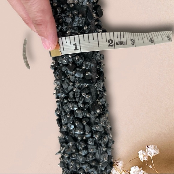 Embellished Evening Beaded Clutch Bag with Chain Strap - Picture 11 of 13